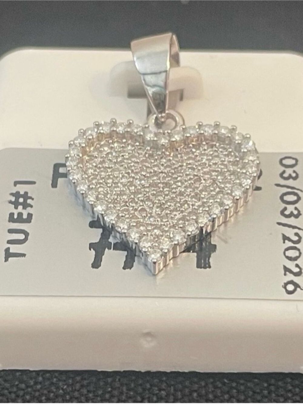 Beautiful Heart Shape Moissanite pendant 0.50ctw rhodium plating over 925 silver